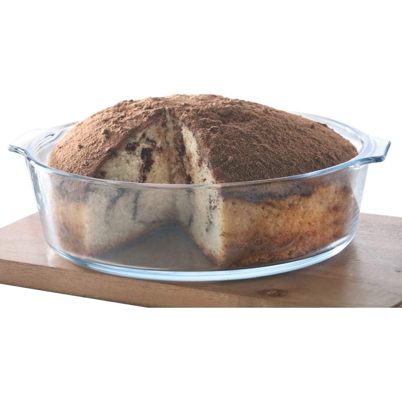 BOROSIL Round Microwavable Cake Dish/Roaster 1.2 Liter