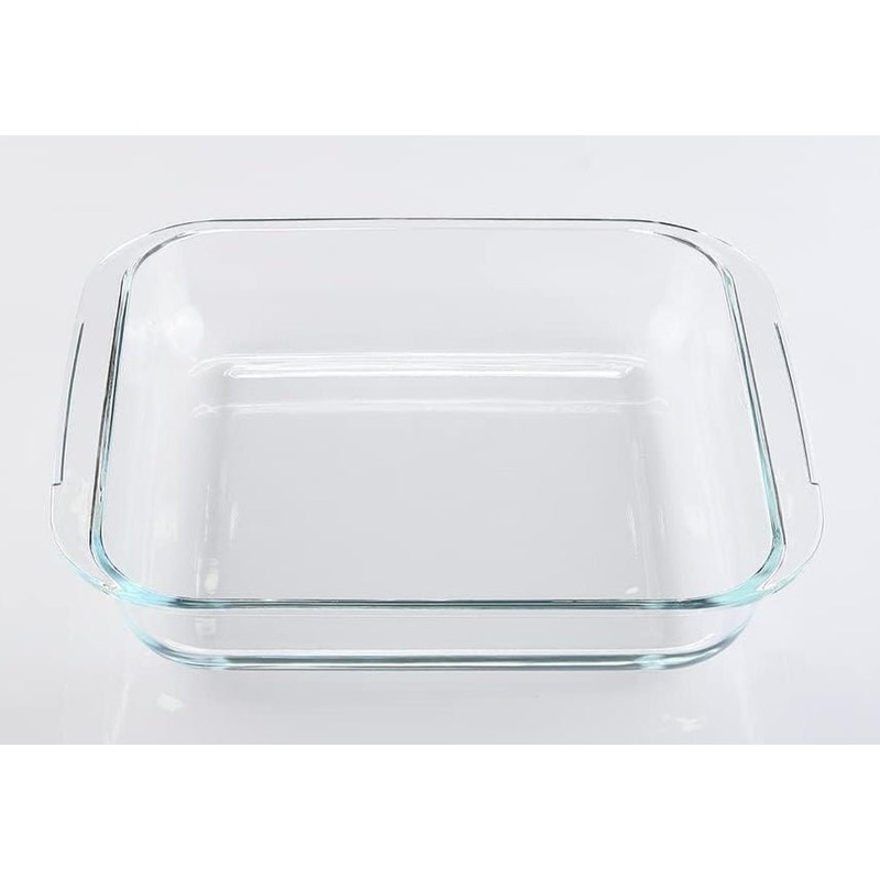 HOME BAKER Square Borosilicate Baking Tray/Roaster 1.8 Liter, 24.8cm*22.1cm*5.1cm