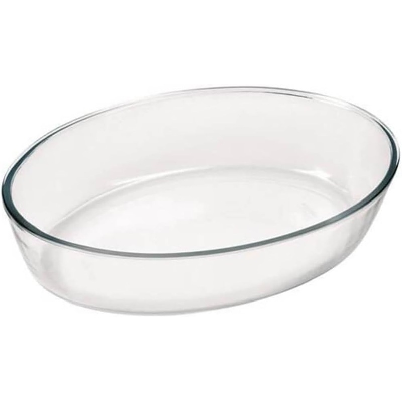 MARINEX Oval Borosilicate Baking Tray/Roaster 2.4 Liter, 30.2cm*21.2cm*6.3cm