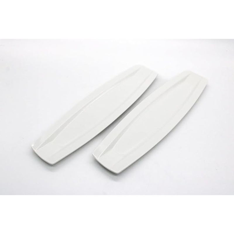 AKDC 14inch Flat Ceramic serving Plate set of 2 White