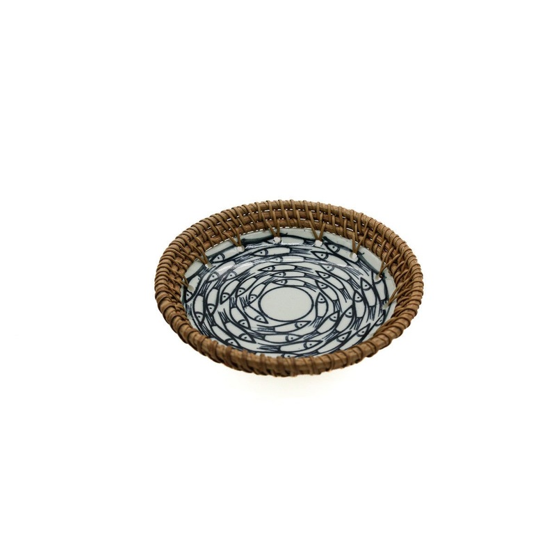 AKDC-Ceramic Rattan Dish 15Cm Rt004