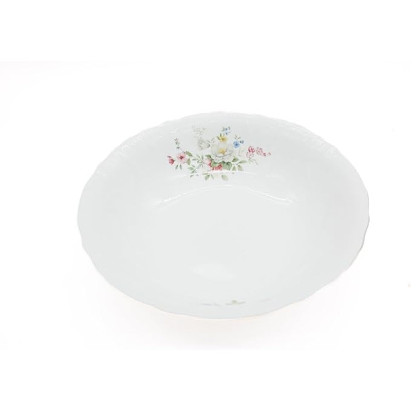 AKDC Porcelain Oval Plate 14 Gold Rim White