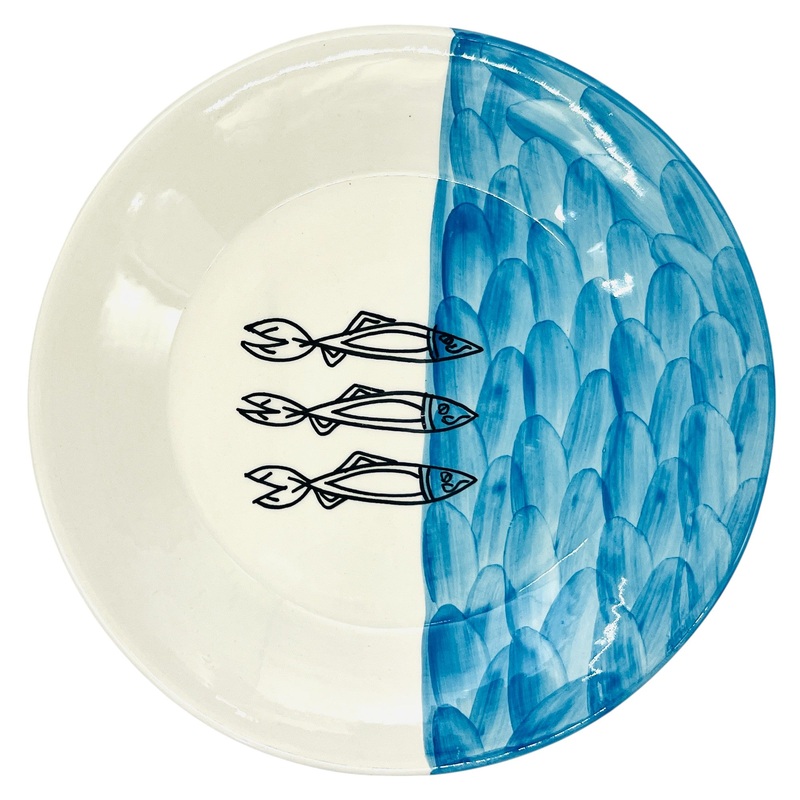 AKDC Round Ceramic Plate 28cm*3.5cm, Sardine Blue