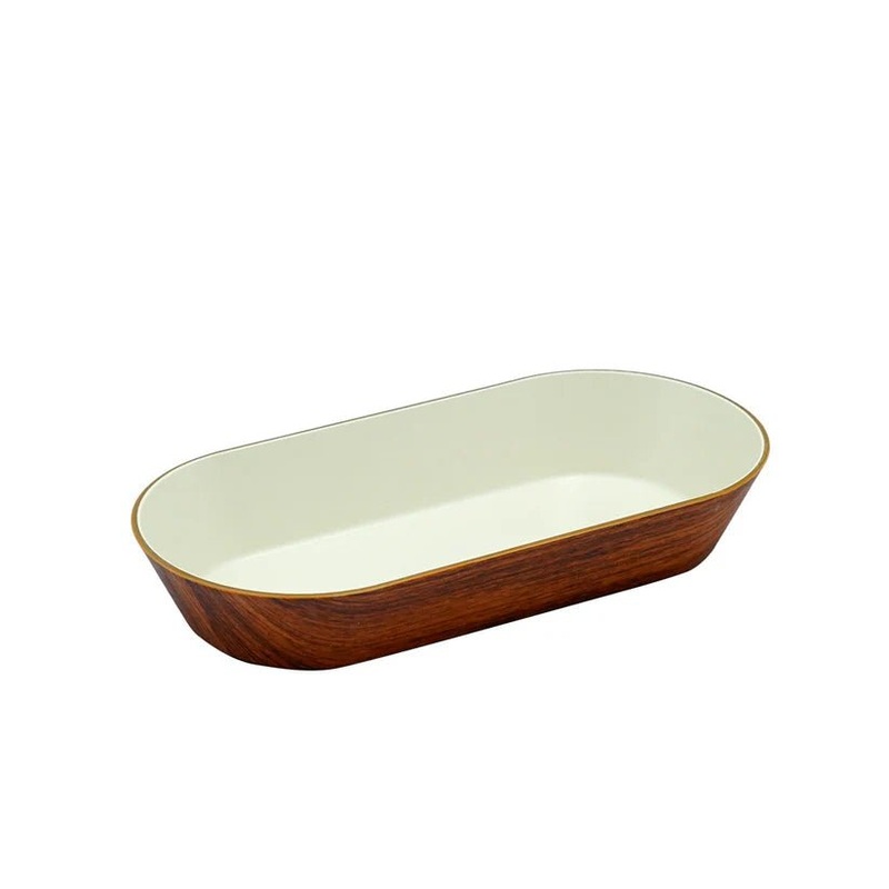 Evelin Cosmo Oval Plate Wooden Texture Large 24cm-10344M