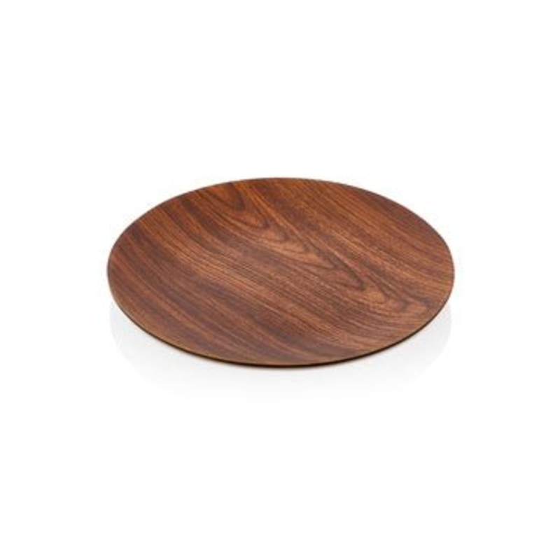 Evelin Round Plate Wooden Texture 26.5Cm