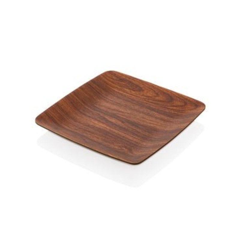 Evelin Square Plate Wooden Texture 23.5Cm