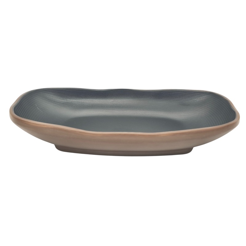 HARMONY Melamine Oval Plate 18cm*10cm*2cm, Brown/Black