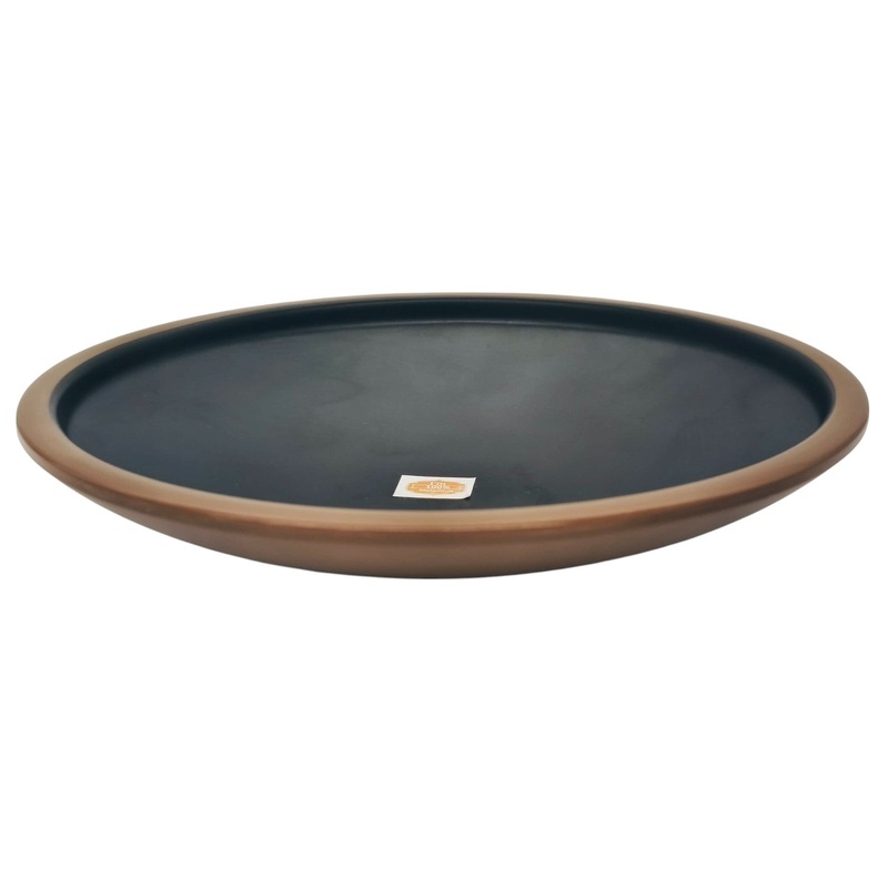 HARMONY Melamine Round Deep Plate 20cm*4cm, Brown/Black