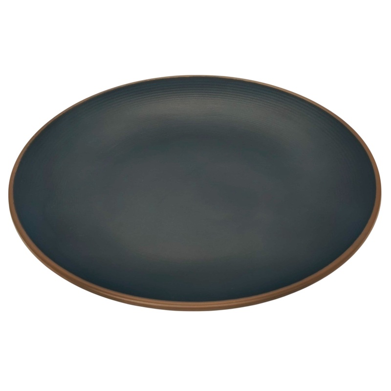 HARMONY Melamine Round Dessert Plate 20cm*3cm, Brown/Black