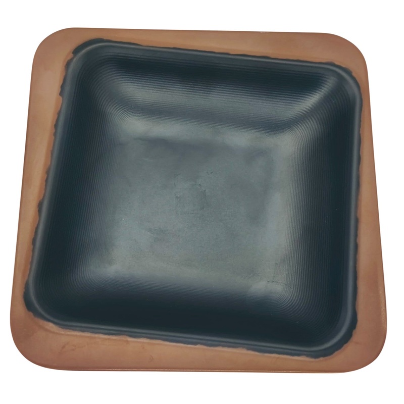 HARMONY Melamine Square Plate 16cm*2cm, Brown/Black