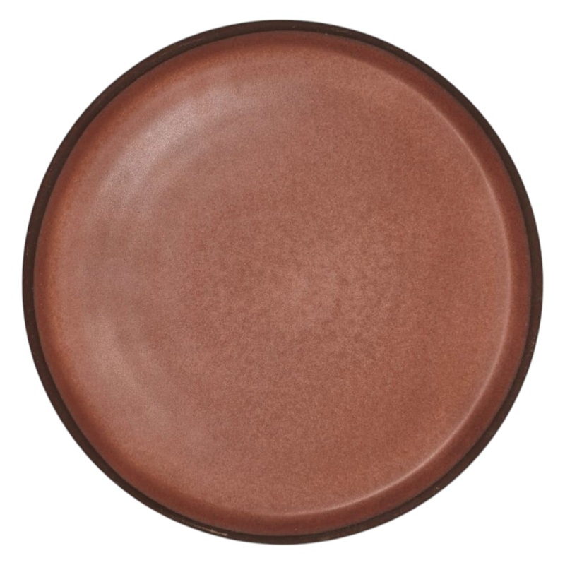 Maria Terracotta Round Clay Dessert Plate-20cmX2cm-Clay