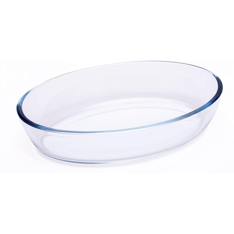 NAUTILUS Oval Borosilicate Glass Baking Tray/Roaster 1.6 Liter, 258mm*179mm*60mm, RNGT-10547