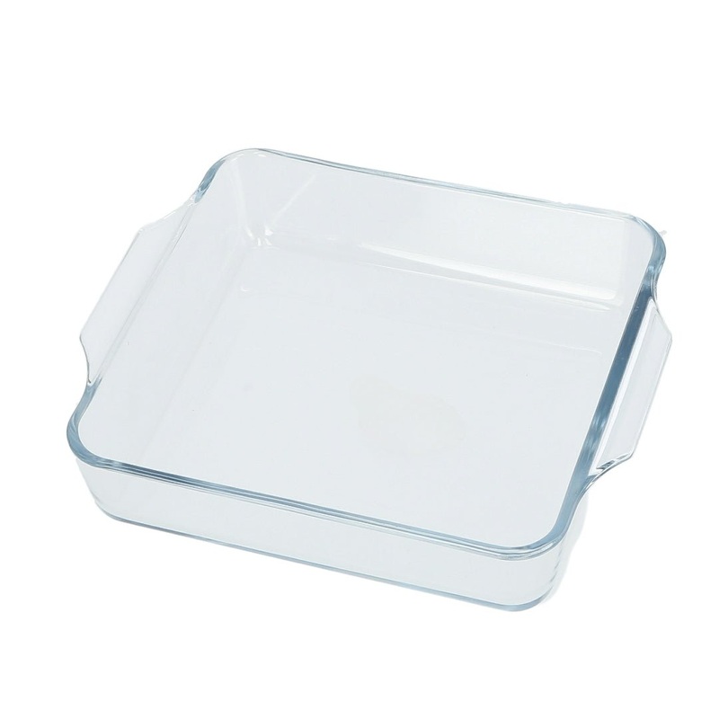 ROYALFORD Borosilicate Glass Square Baking Tray/Roaster 1.5 Liter, 243mm*201mm*52mm- RF 8807