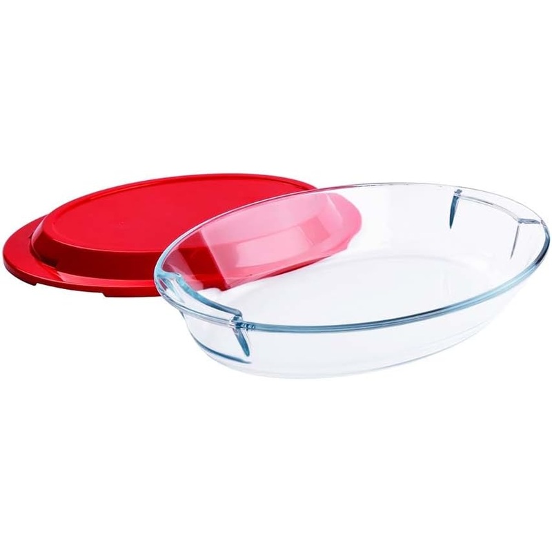 ROYALFORD Glass Baking Dish/Roaster with Lid 2.2 Liter, 34cm*24.5cm*8cm Oval Shape- RF 12197