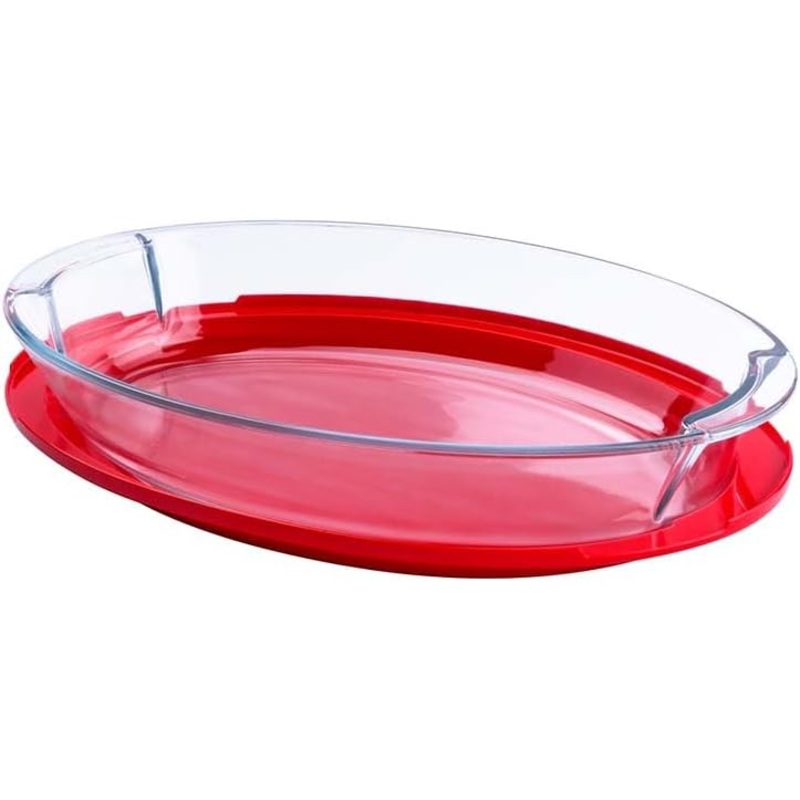 ROYALFORD Glass Baking Dish/Roaster with Lid 3.5 Liter, 39cm*28cm*9cm Oval Shape- RF 12196