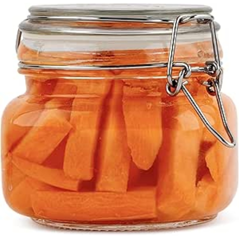 AKDC Glass Jars with Lids Food Storage Jars with Airtight Lids Leak Proof Glass Canisters Kitchen Jars 500ML