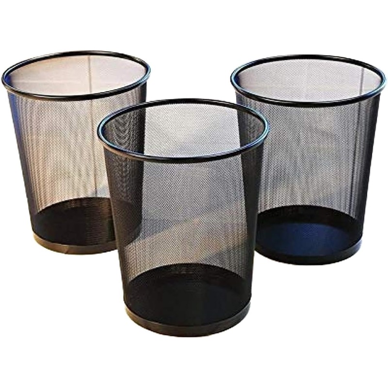 AKDC Metal Mesh Dustbins, Set of 3, Multipurpose Waste Bins for Office, Home, Kitchen