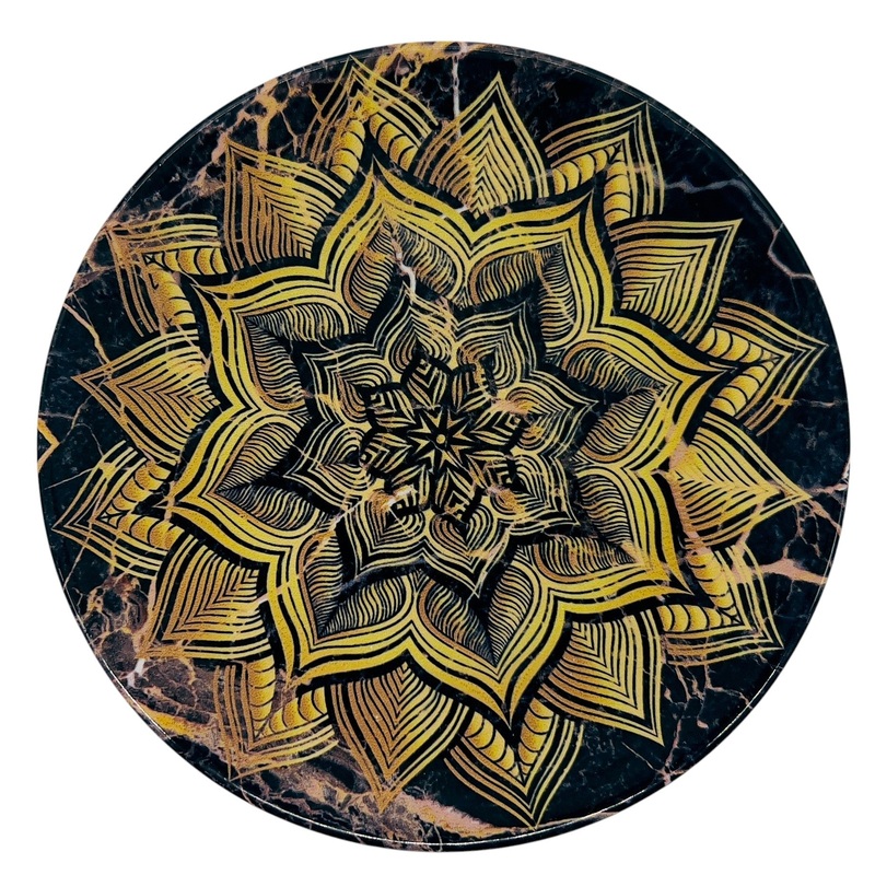 AKDC Porcelain Soup Plate 20cm, Black and Gold Florel Design