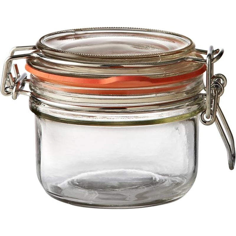 AKDC Round Clip Top Jar, 125 ml Capacity, Clear