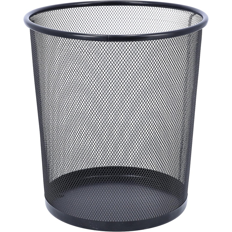 AKDC waste bin portable round metal small trash can wastebasket, garbage container bin paper bin compact design ideal for bathrooms, kitchens, home offices & more,rf9956, multi
