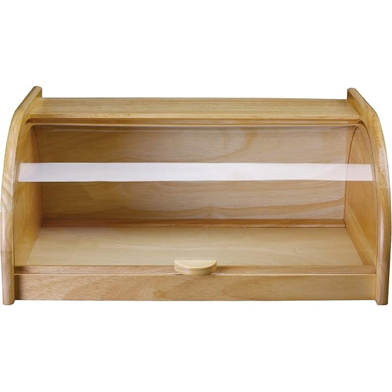 Billi Wooden Bread Box With Sliding Acrylic Lid Beige Wp-776