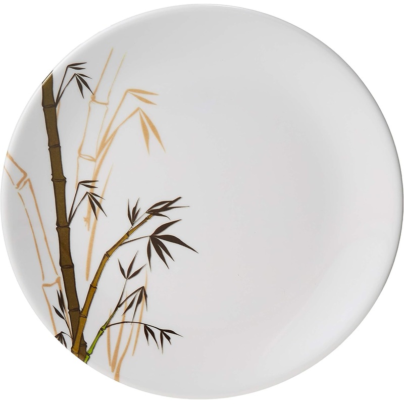 Dinewell Melamine Green Bamboo Round Side Plate-19CM-White