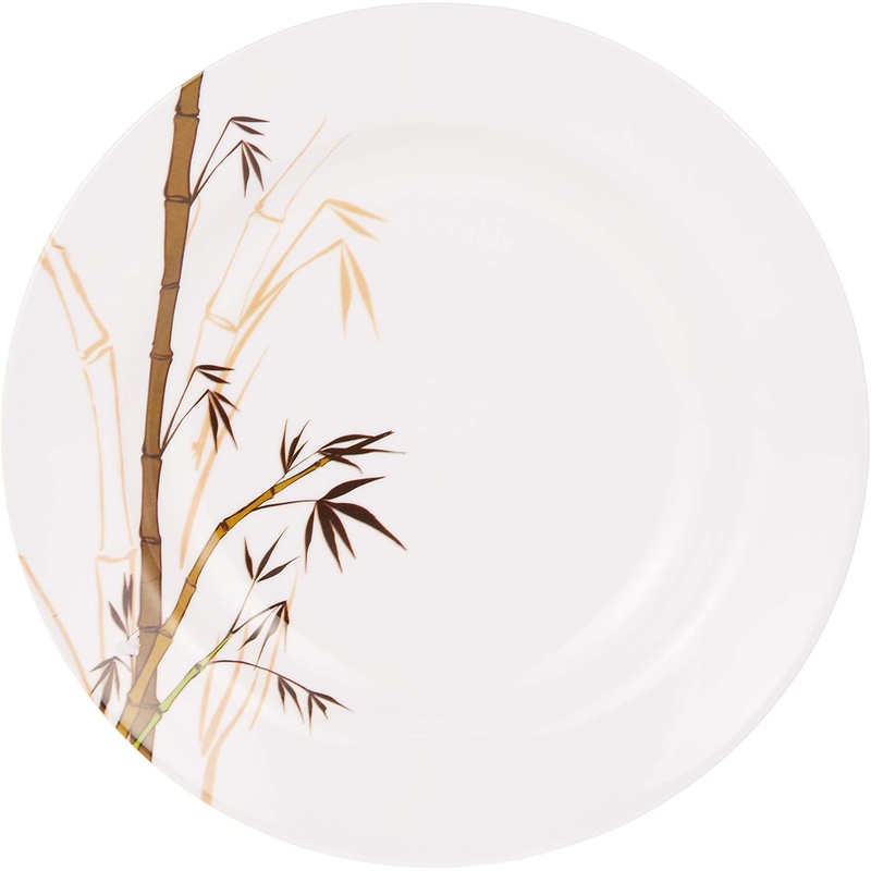 Dinewell Melamine Green Bamboo Round Soup Plate-23CM-White