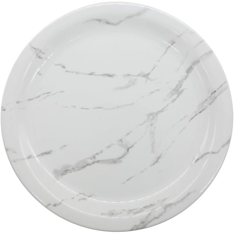 Dinewell Melamine Round Dinner Plate-27CM-White&Grey
