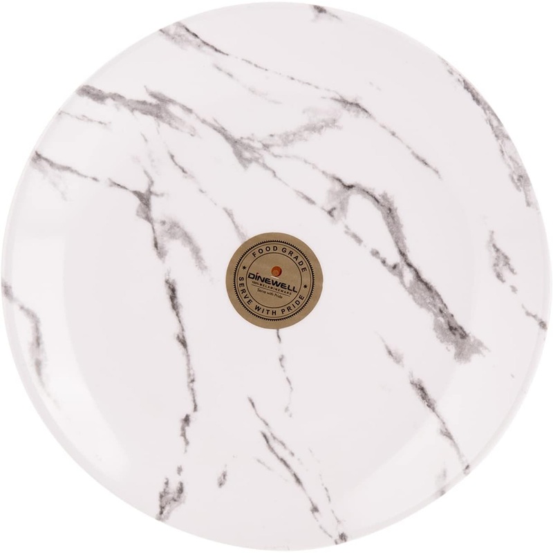 Dinewell Melamine Side Serving Round Plate-19CM-White&Grey