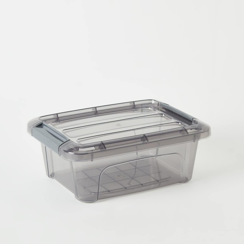 Foly Life Clip Lock Storage Box 1.2 Liter Black