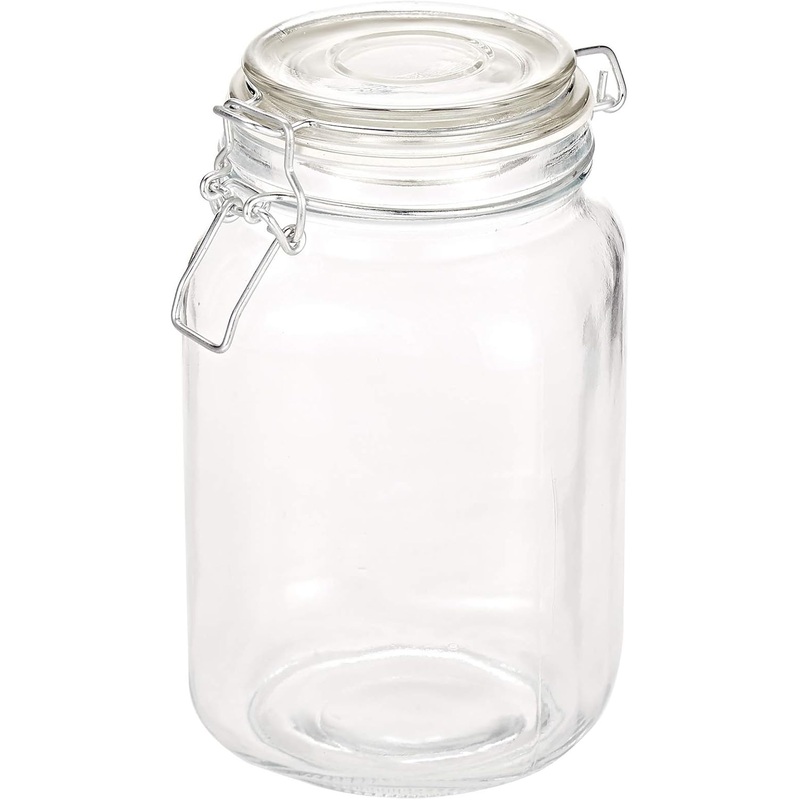 Harmony 2724623305677 Glass Jar with Glass Lid and Metal Clip, 1500 ml