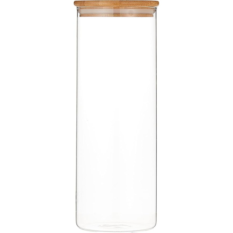 Harmony Zh18144A Glass Jar With Bamboo Lid 1600ml. Size:10X28cm