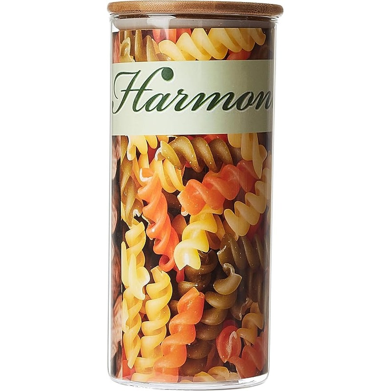Harmony ZH18144B GLASS JAR WITH BAMBOO LID 1400ML. SIZE:10X23CM