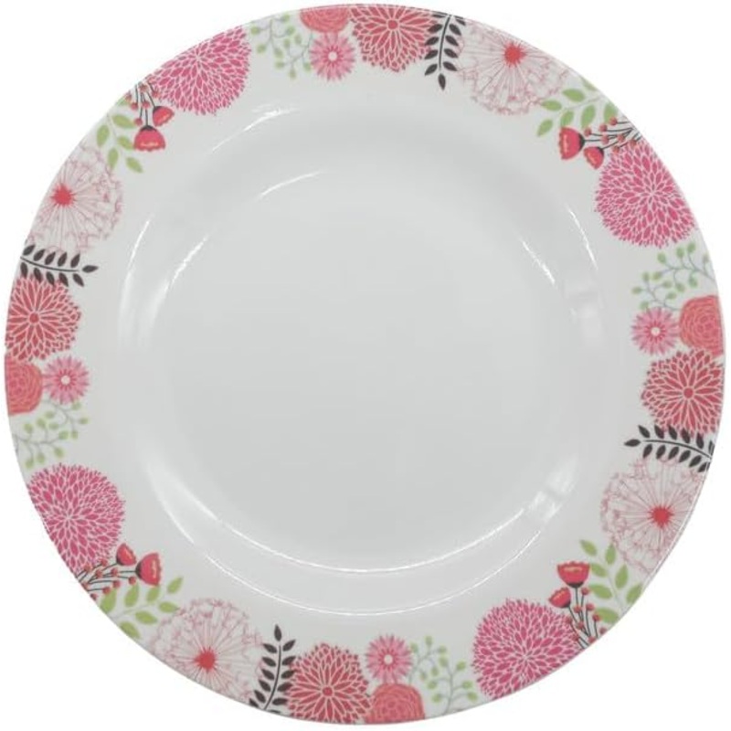 Kitchenmark Melamine Round Side Plate-20CM-White&Pink