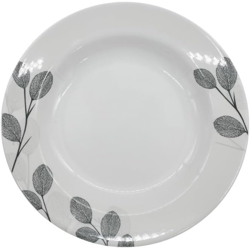 Kitchenmark Melamine Round Soup Plate-23CM-White&Grey