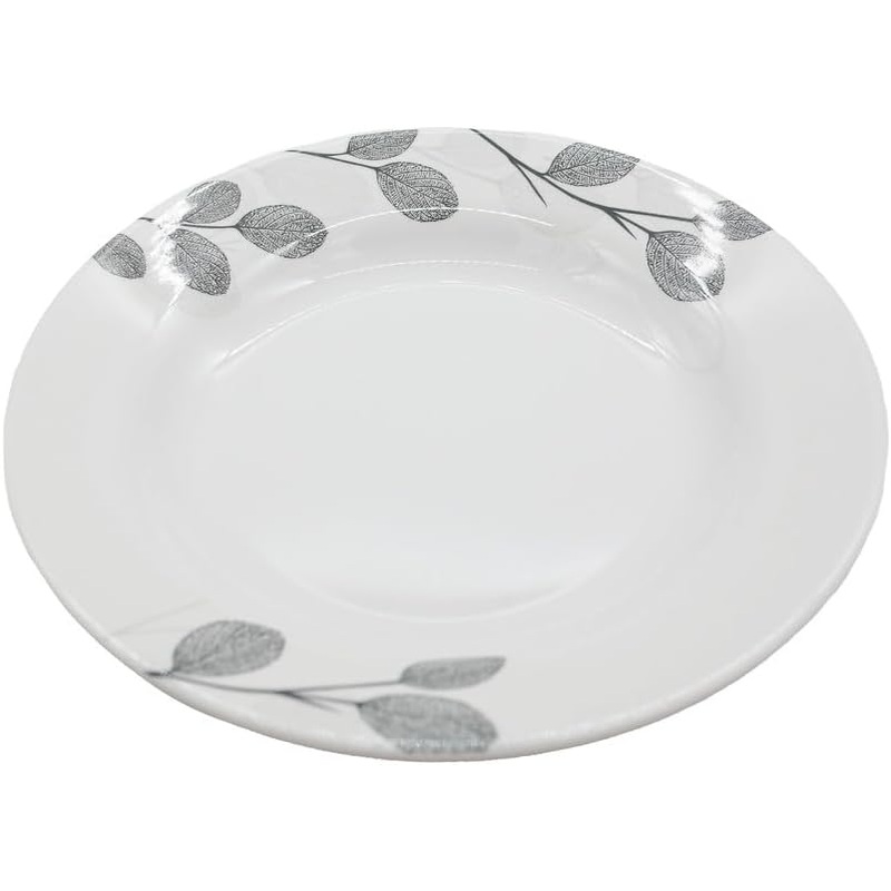 Kitchenmark Melamine Round Soup Plate-26CM-White&Grey