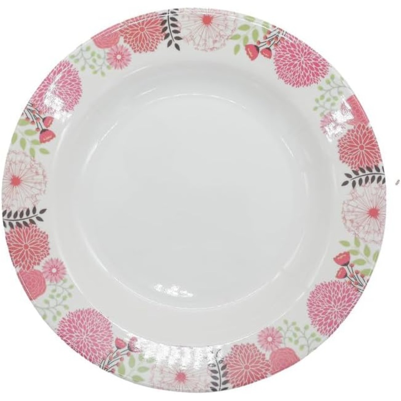 Kitchenmark Melamine Round Soup Plate-28CM-Pink&White