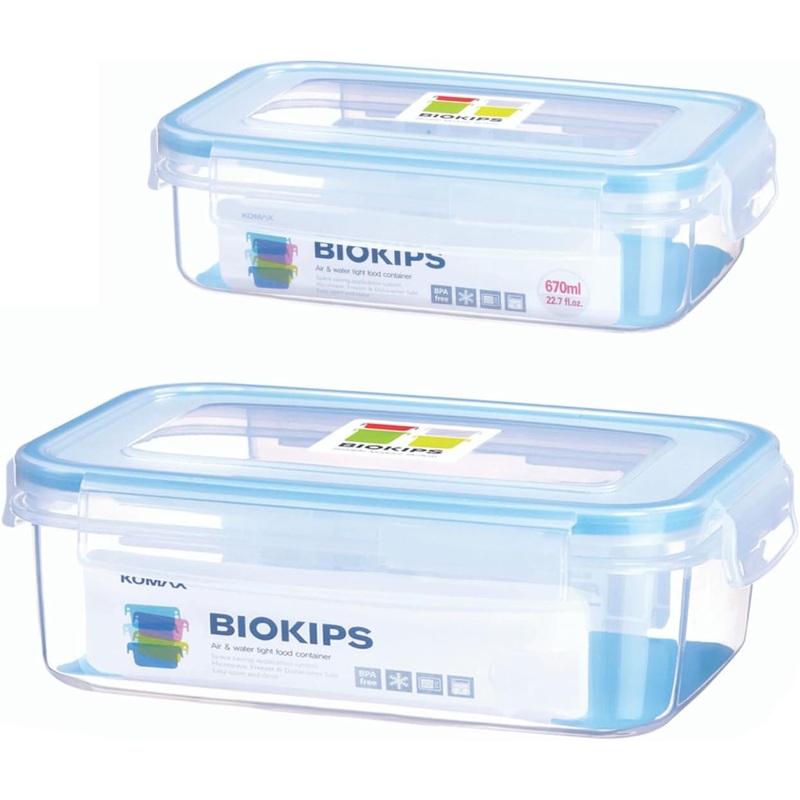 Komax BioKips Food Plastic Container 2 PC Set (670ml+1100ml)