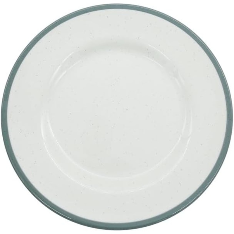 Landreen Melamine Round Dessert Dinner Plate-20CM-White&Grey