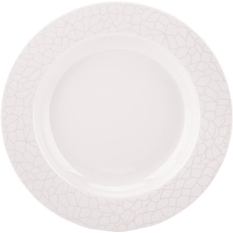 Royalford RF4490 Melamine Round White Pearl Deep Plate-26CM-White