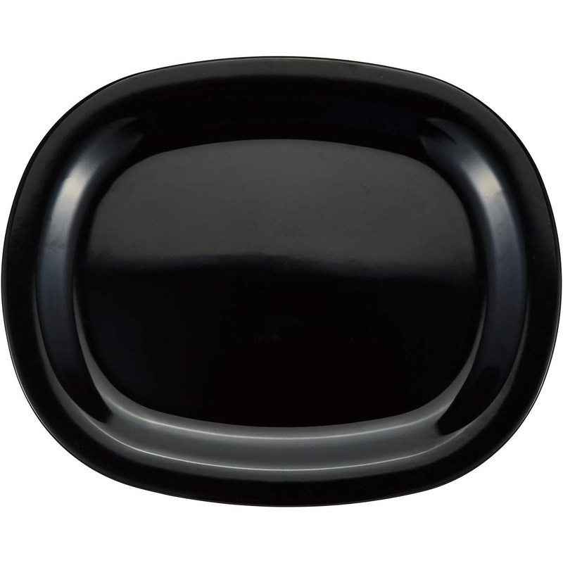 Servewell Melamine Oval Serving Plate-30cmX25cm-Black