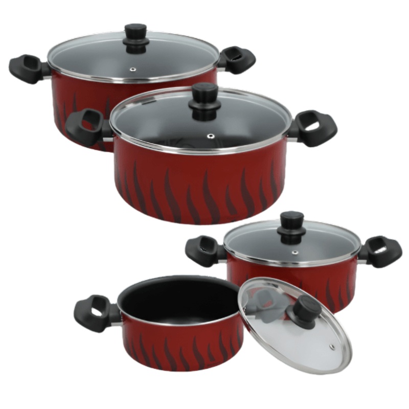 TEFAL 8pcs Non-Stick Cookware Set, Stewpot with Lid- 30cm, 26cm, 22cm, 18cm