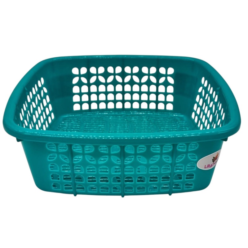 AKDC Plastic Fruit Square Basket  Polypropylene Fruit Holder Modern-20cmX7-DarkTurquoise