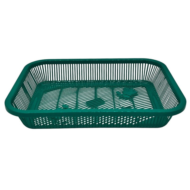 AKDC Plastic Fruit Tray Kitchen Counter Polypropylene Fruit Holder Modern-35cmX26cmX6cm-Green