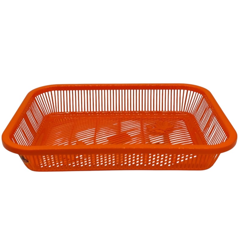 AKDC Plastic Fruit Tray Kitchen Counter Polypropylene Fruit Holder Modern-35cmX26cmX6cm-Orange