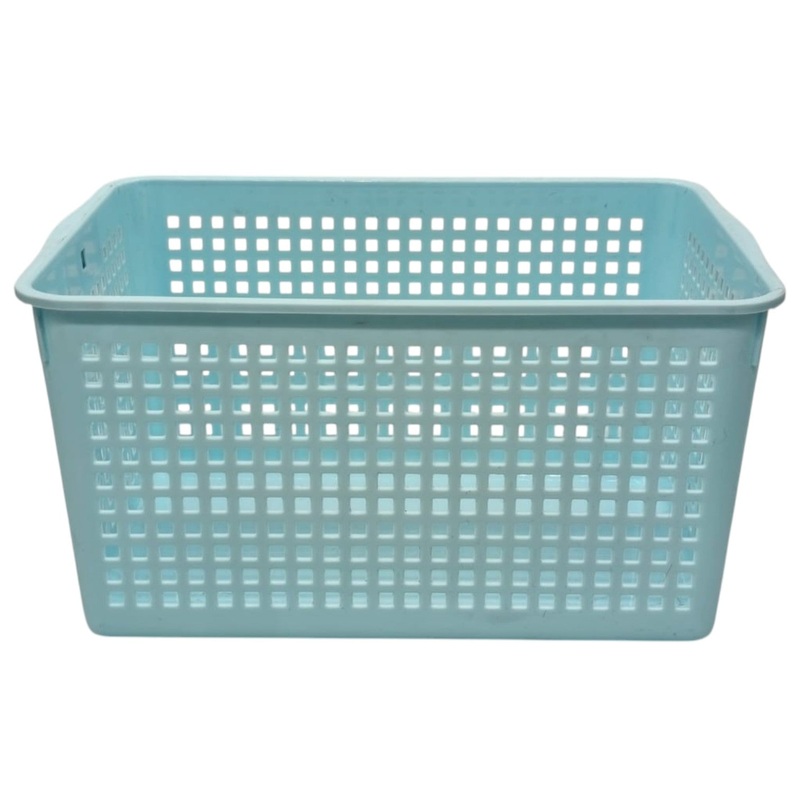 AKDC Plastic Fruit Vegetable Storage Basket-27cmX18cmX14cm-Cyan