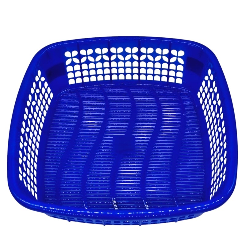 AKDC Plastic Square Fruit Tray Kitchen Counter Polypropylene Fruit Holder Modern-30cmX9cm-Blue