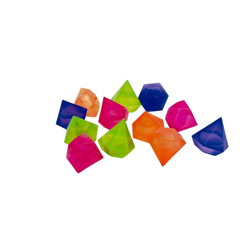 AKDC Reusable Ice Cubes 12pcs, Diamond Design Multicolour