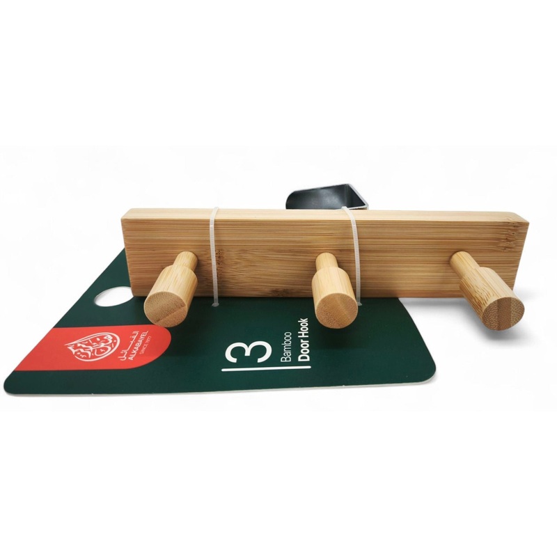 Al Kabayel Bamboo Door Hanger 3 Hooks, 20Cm