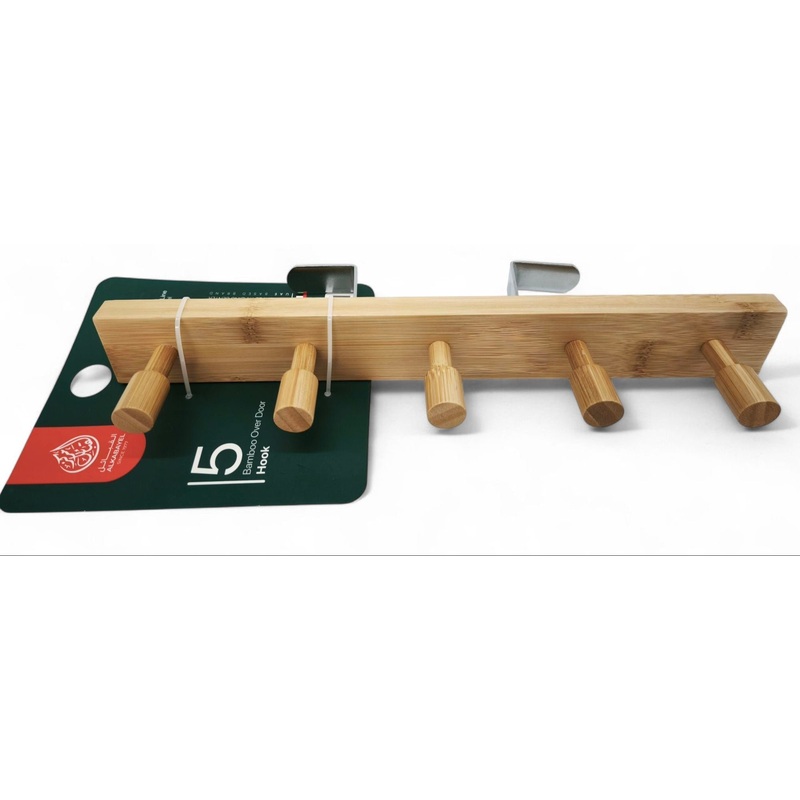 Al Kabayel Bamboo Over Door Hanger 5 Hooks,34Cm